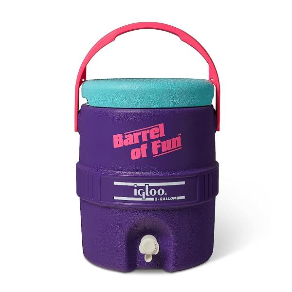 IGLOO 2-GALLON RETRO PARTY WATER JUG COOLER, PURPL...