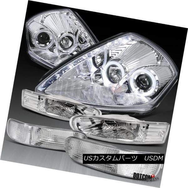 ヘッドライト 00-02 EclipseデュアルヘイローLEDプロジェクタークロームヘッドライト+ ...