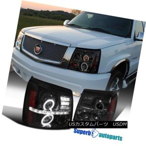 ヘッドライト キャデラック02-06エスカレードブラックLED DRLハロー