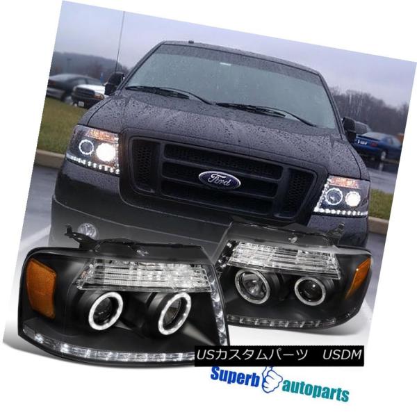 ヘッドライト 2004-2008フォードF150リンカーンマークLT R8スタイルLEDループデュア...