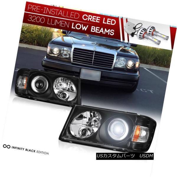 ヘッドライト [LED LOW BEAM] 86-93 W124ブラックヘッドライトM-BENZ E...