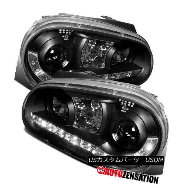 ヘッドライト 99-06用フォルクスワーゲンゴルフGTI MK4ブラックR8 LED DRLプロジェ...