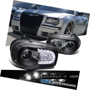 ヘッドライト 2011-2014クライスラー300交換用ハロゲンLED DRLブラック