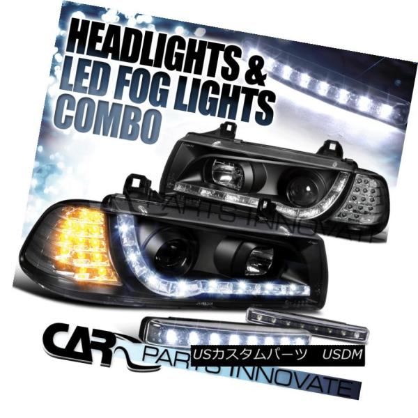 ヘッドライト 1992-1998 BMW E36 2Dr R8 LEDループプロジェクターヘッドライ...