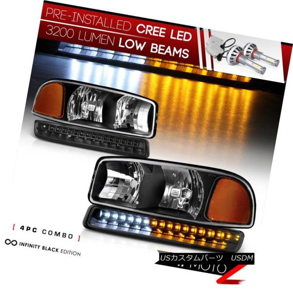 ヘッドライト [CREE LED Bulbをインストール] 99-06 GMC Sierra Bla...