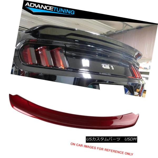 エアロパーツ フィット15-18マスタングトラックパックトランクスポイラーOEM塗装#RRルビーレッ...