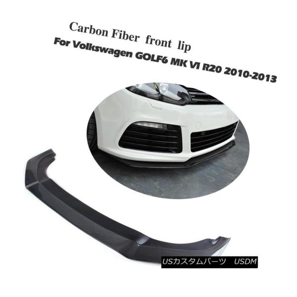 エアロパーツ フロントリップチンスポイラーカーボンファイバーフィットVWゴルフ6 6 MK6 R20...