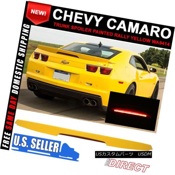 エアロパーツ 10-13シボレーカマロZL1スタイルトランクスポイラーペイントラリーイエローWA94...