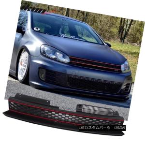 グリル Fits 17-19 VWゴルフMK7 /レッドトリムワット7.5 GTIスタイル