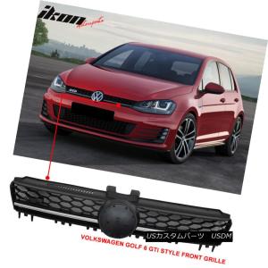 グリル Fits 17-19 VWゴルフMK7 /レッドトリムワット7.5 GTIスタイル