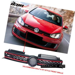 グリル Fits 17-19 VWゴルフMK7 /レッドトリムワット7.5 GTIスタイル