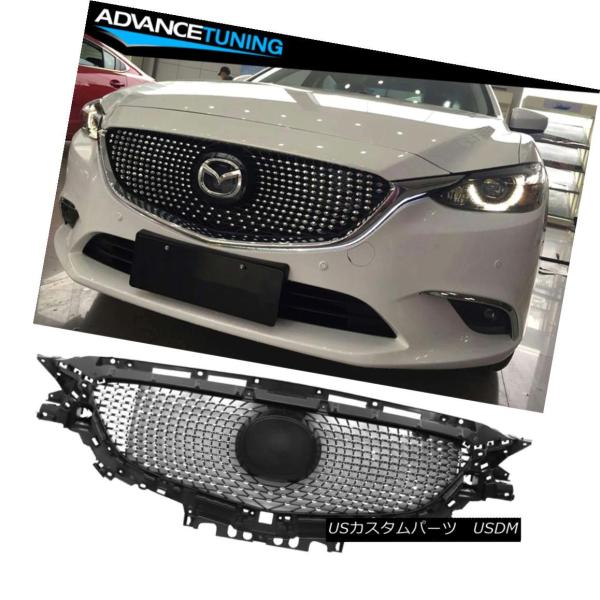USグリル フィット16-18マツダ6フロントバンパーフードメッシュグリルグリルABS Fits 1...