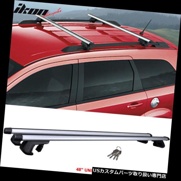 USキャリア 48インチトップレールルーフラッククロスバーキャリアアルミ製120CMロックキー  F...