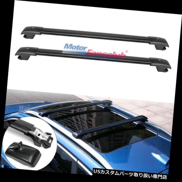 USキャリア トップルーフラック荷物クロスバー（キー付き）ジープチェロキー2014-17 2015 ...