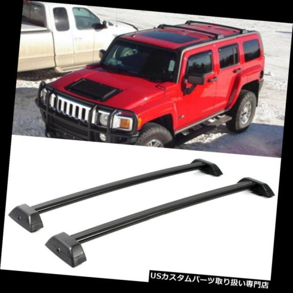 USカーゴ、ルーフ キャリア 2 xブラックアルルーフラッククロスバートップレールw /ロック付き+...