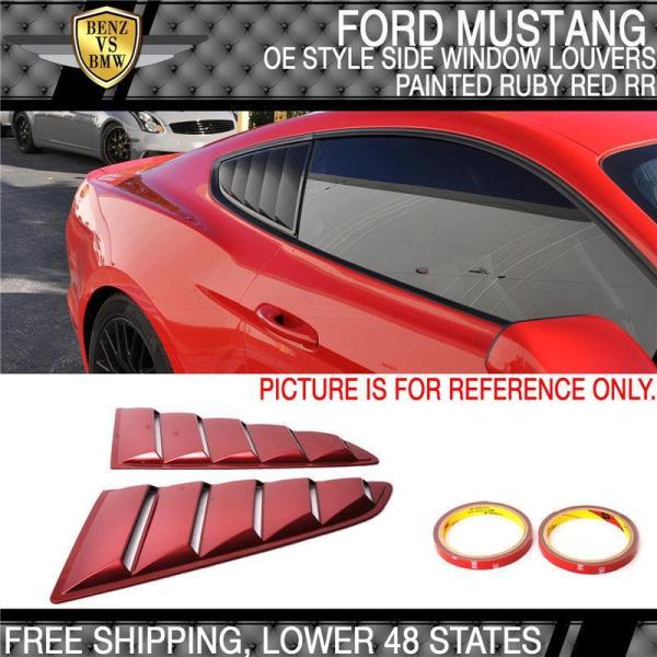 USウィンドウルーバー 15-18フォードマスタングOEスタイルペイントRRルビーレッドサイドウィン...