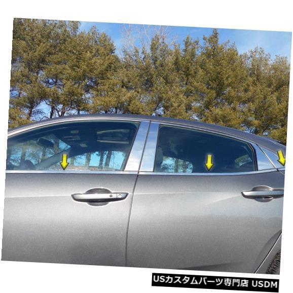 Window Accent 16-18ホンダシビック4dr QAAステンレス6pcs窓枠アクセントW...