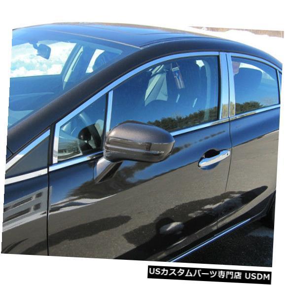Window Accent 12-15ホンダシビック4dr QAAステンレス20ピースウィンドウアク...