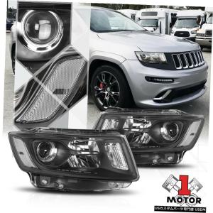 グランドチェロキー　後期　スモークレンズ ヘッドライト 左側 ヘッドライト 2011-2013ジープグランドチェロキーに適合[ブラック