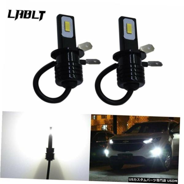 H3 CSP 3570-ChipsLEDフォグランプ球根スーパーブライトCANバス6000Kホワイト...