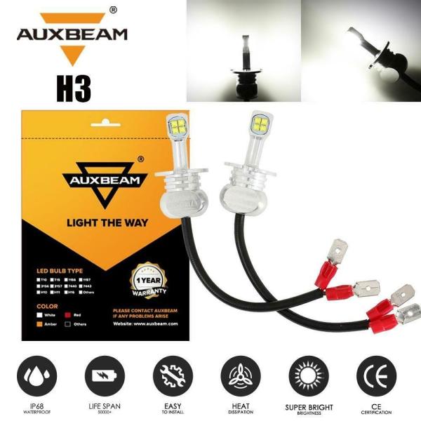 AUXBEAM H3 PK22S LEDフォグ電球6000KホワイトスーパーブライトDRLランプ駆動...