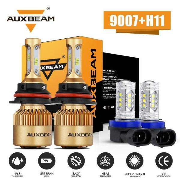 AUXBEAM 9007 HB5 + H11 H9 H8 LEDヘッドライト高低ビームフォグランプ球...