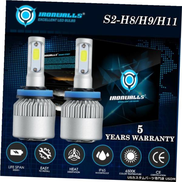20X IRONWALLS H11 H9 H8 LEDヘッドライトバルブキットハイまたはロービームフ...