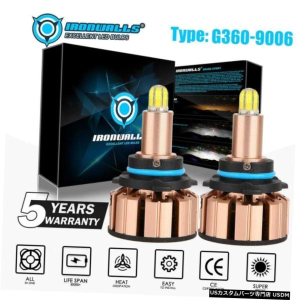 6-サイド360°9006 HB4 LEDヘッドライトキットハイパワー電球6000K 2000W 3...