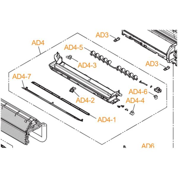パナソニック　Panasonic　エアコン　CS-404DJ2BG用　上下風向ルーバー(下側用)※軸...