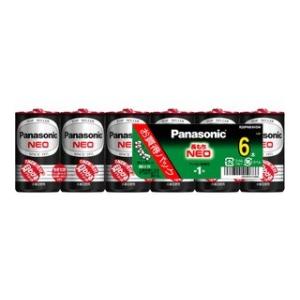 パナソニック　Panasonic　R20PNB/6VSW　マンガン乾電池ネオ黒単１形６個パック