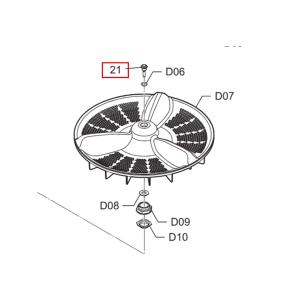 パナソニック　Panasonic　洗濯機　NA-FA100H9　パルセータ用　特殊ネジ　部品番号：XSSAXW685　《１本》《図：21》