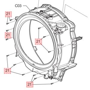 【定形外郵便対応可能】　パナソニック　Panasonic　洗濯機用　特殊座付きタップタイトネジ　XTWAXW539　1本のみ（必要数お買い求めください）
