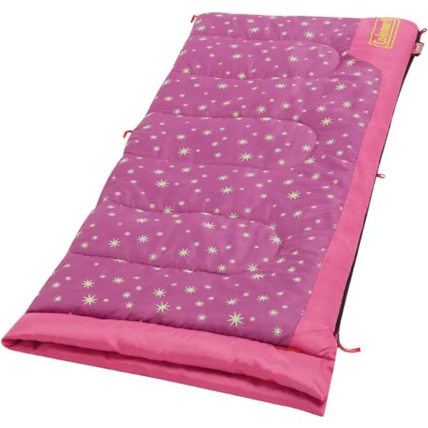 コールマン 子供用 光る寝袋 ベリー ピンク 収納袋付 152×66 cm 快適温度 10度 スリー...