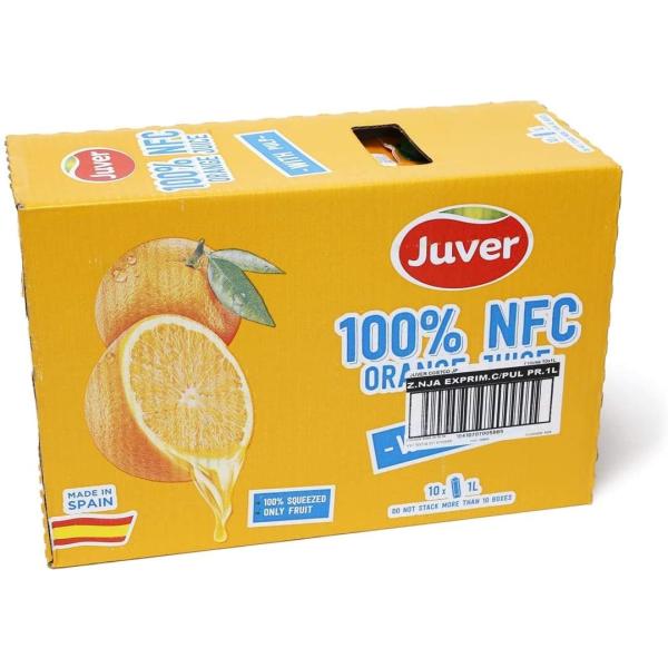 ジュベル JUVER 100％ オレンジジュース （ストレート）1Lx10本 果粒入り
