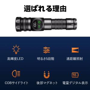 懐中電灯 LED 強力 高輝度 充電式 小型 ...の詳細画像1