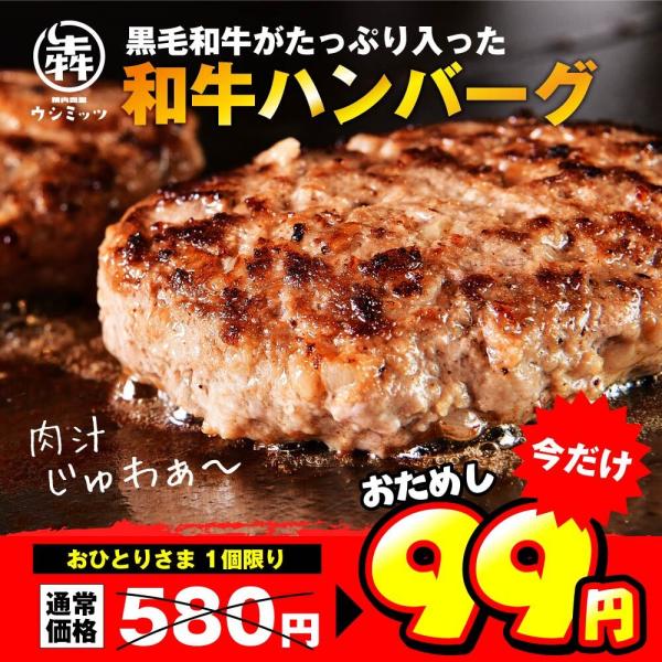 父の日 ハンバーグ 牛肉 1個 黒毛和牛 プレミアム こだわり 焼くだけ 時短 送料無料商品と同梱で...