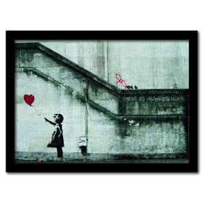 【額縁付き】 Banksy バンクシー A2ポスター 12 BANKSY Girl-With-Balloon 風船と少女 バンクシー ポスター A2
