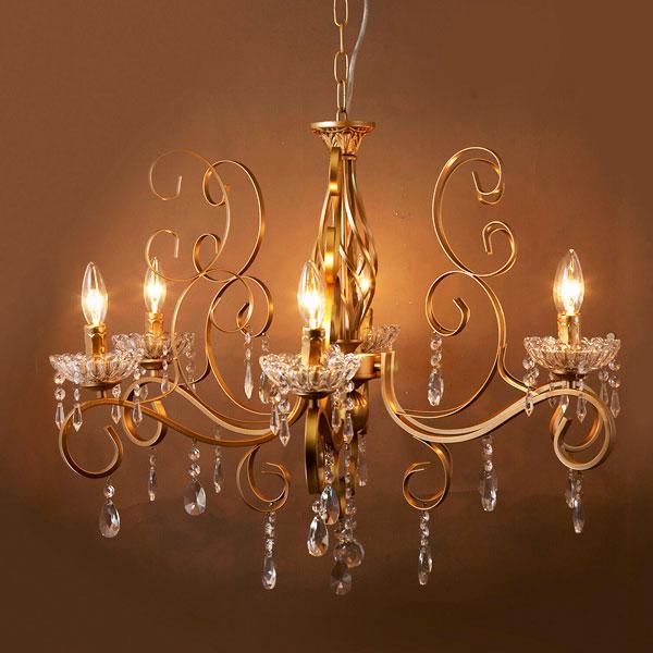 シャンデリア LED電球対応 MODI モディ 6灯 クリスタルシャンデリア ダイニング キッチン ...