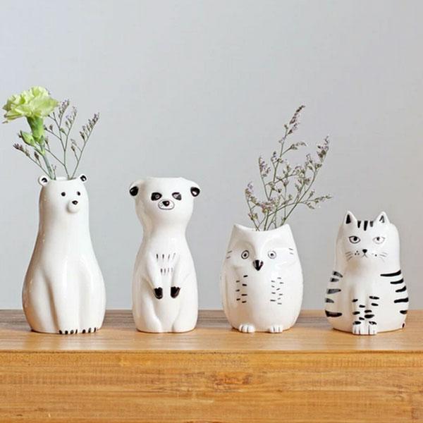 花瓶 シナリーベース シナリー モチーフフラワーベース 一輪挿し 花瓶 磁器 北欧 動物 アニマル ...