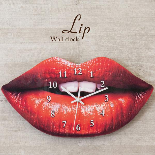 掛け時計 デコラティブ ウォールクロック Lip 時計 おしゃれ ポップ カラフル 壁面 ユニーク ...