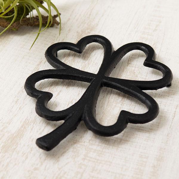 トリベット 鍋敷き アイアン リーフ クローバー ポットスタンド クラシック プランターベース 鋳物...