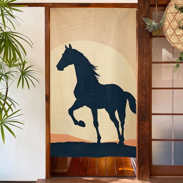 のれん 富士山 馬 うま 縁起物 85×150cm 暖簾 干支 縁起 業務用 店舗用 飲食店 施設 ...