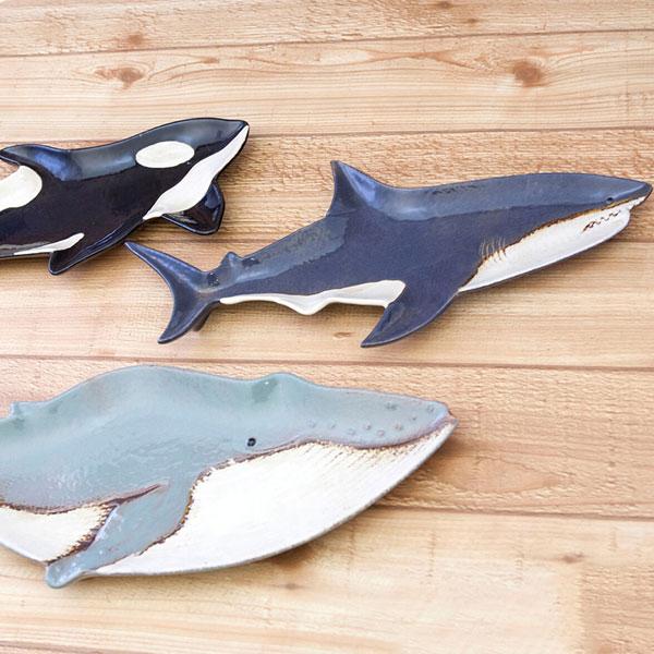 セラミック プレート クジラ 小物置き インテリア 玄関 シャチ サメ くじら ホエール 鮫 さめ ...