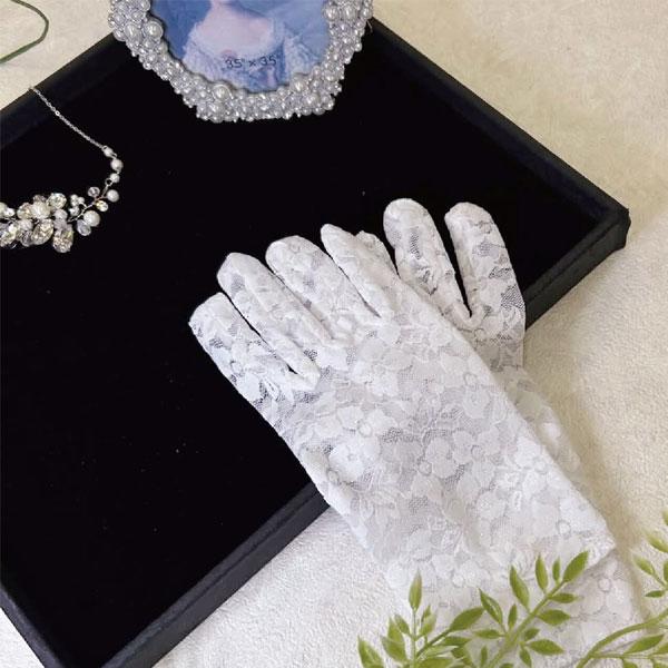 レースグローブ クラシカルレースグローブ 手袋 ブライダルグローブ ウェディング ロリータ レース手...