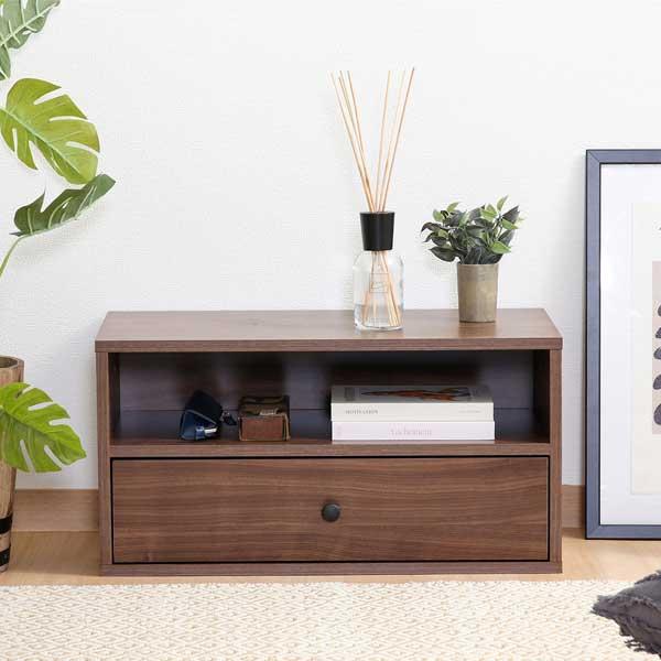 コネクトボックス 引出1杯タイプ 収納ボックス ブラウン ボックス レイアウト自由 2段 四角 シン...