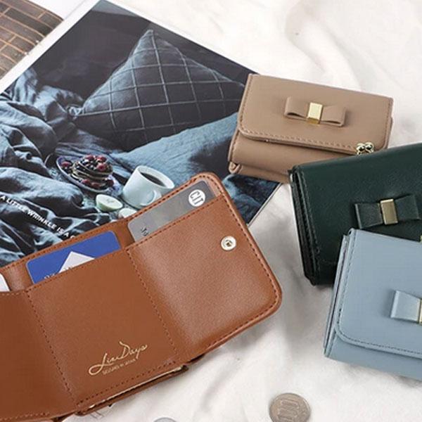 三つ折り財布 レディース 財布 がま口 小銭入れ コンパクト 軽い ミニ財布 カード入れ リボン サ...