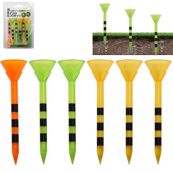 ゴルフ ティー 6本セット ゴルファー パット 練習ティー ライン ゴルフ用品 ゴルフティー ゴルフ...