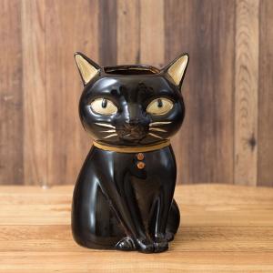 セラミックプランター フラワーポット ネコ 猫...の詳細画像2