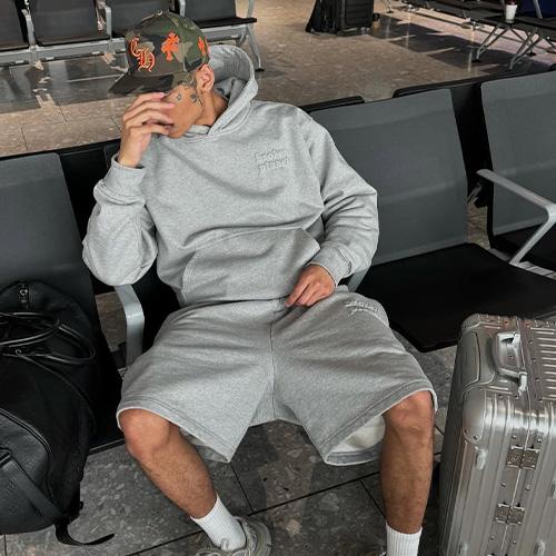 BROKEN PLANET BASIC SHORTS 【HEATHER GREY】