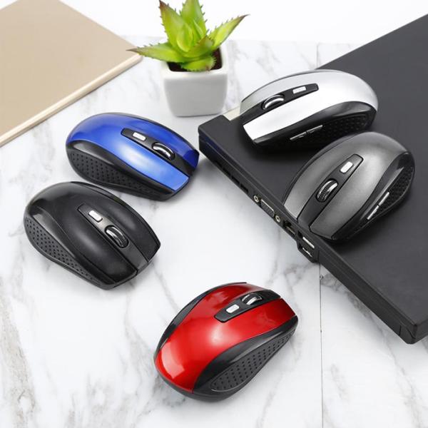 ワイヤレスマウス PC用 2.4G マウスミニコードレス 光学 マウス 6Button 1800DP...